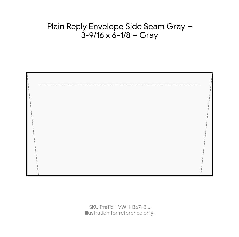 Plain Reply Envelope Side Seam Gray – 3-9/16 x 6-1/8 – Gray product image