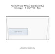 Plain Self-Seal Window Side Seam Blue Envelope – 4-1/8 x 9-1/2 – Blue product image