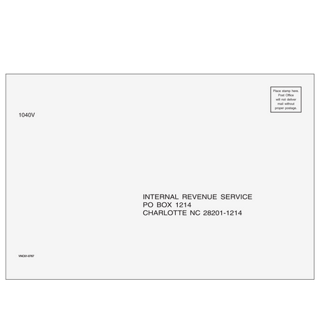 1040-V Envelope - Charlotte, NC tax form envelope or kit product image