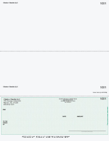 Wave Imprinted Business Checks on Bottom - Good Security – Green