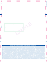 Window Check with One Blue Blockout – Reflex Blue C-Fold Blank Pressure Seal Checks – 8½ × 11