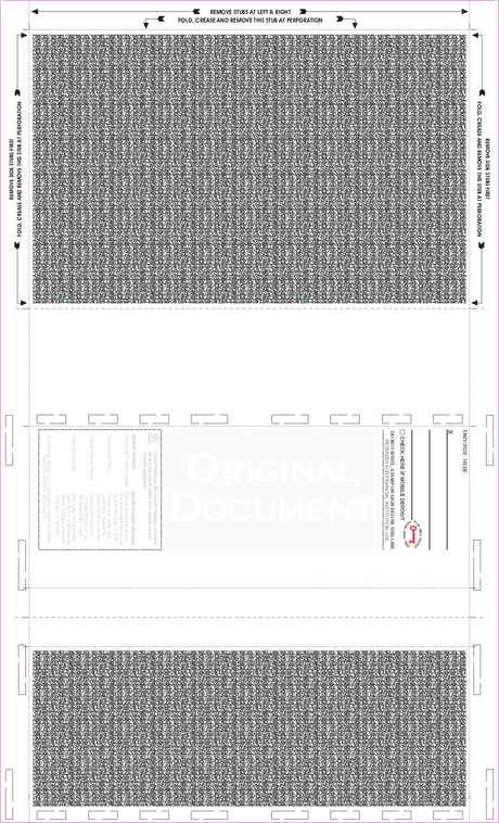 Void Prismatic Pantograph Check – Blue / Red / Blue EZ-Fold Blank Pressure Seal Checks – 8½ × 14