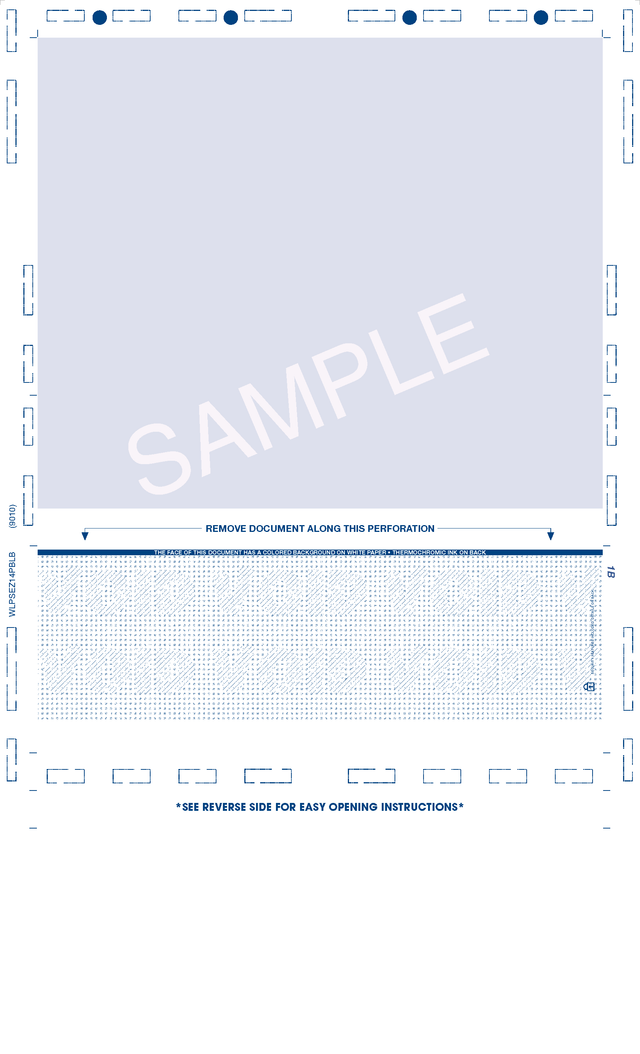 Basic Check, Void Pantograph, Blue 281 EZ-fold 28# MOCR, 8-1/2" X 14" Eccentric Z-Fold EZ-fold - Choice Checks
