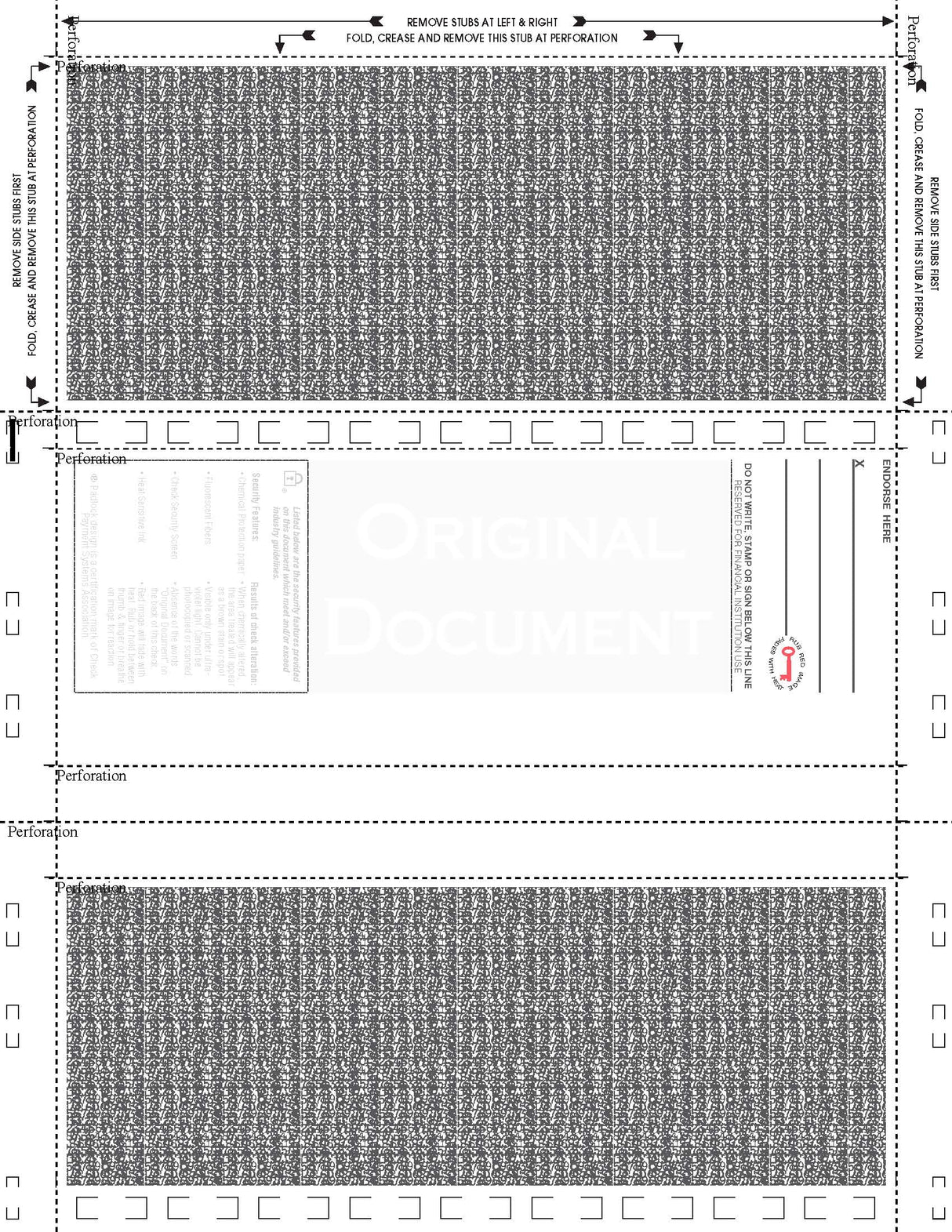 Print-to-Mail Check – Blue 281 Z-Fold Blank Pressure Seal Checks – 8½ × 11