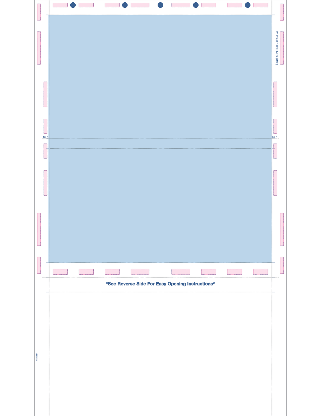 Form, Blue 288, Two blockouts, 28#MOCR, 8-1/2" x 14" Z-Fold - Choice Checks