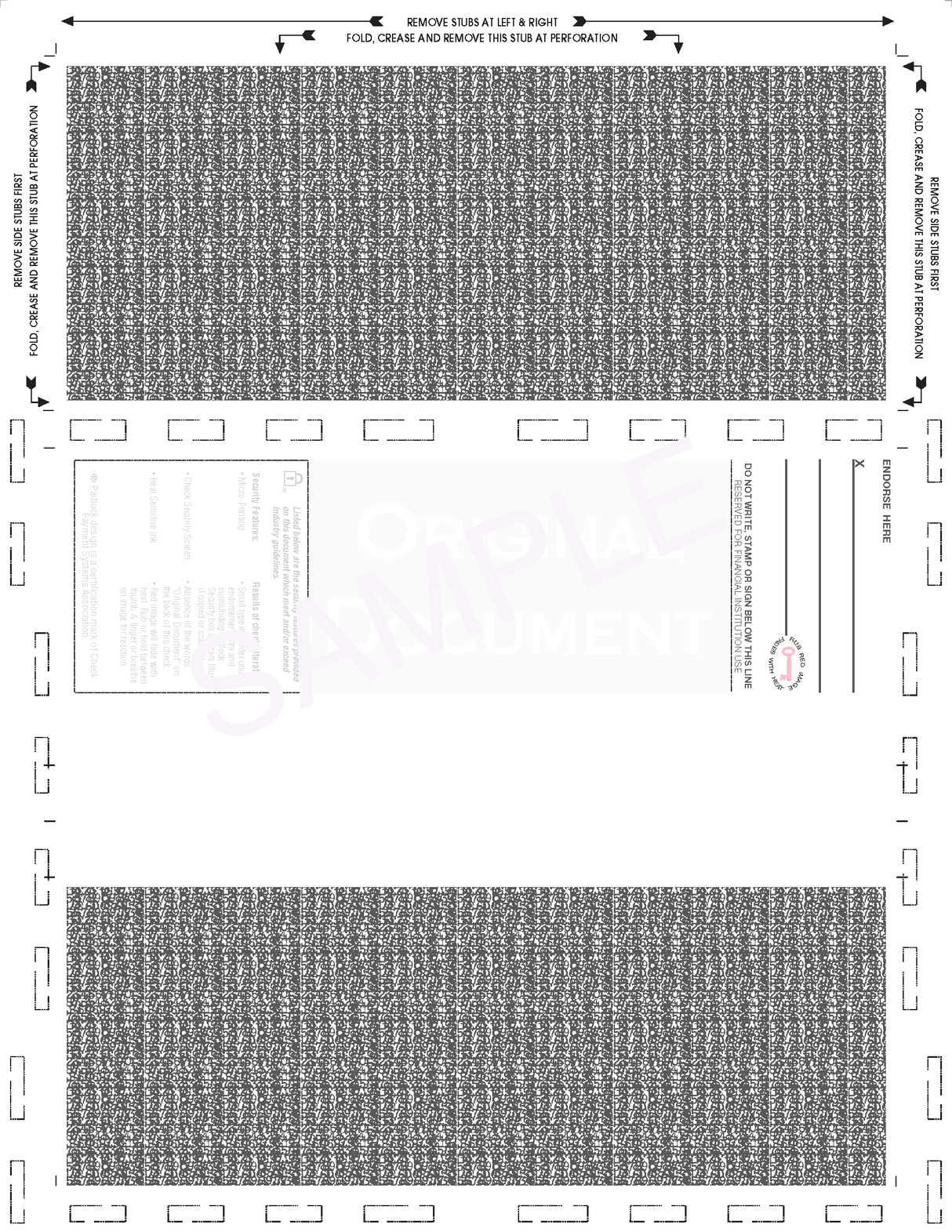 Void Pantograph Check – Blue 281 Z-Fold Blank Pressure Seal Checks – 8½ × 11