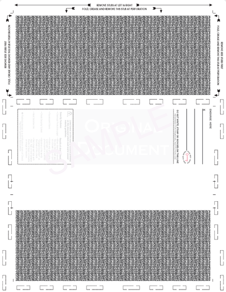 Void Pantograph Check – Burgundy 209 Z-Fold Blank Pressure Seal Checks – 8½ × 11