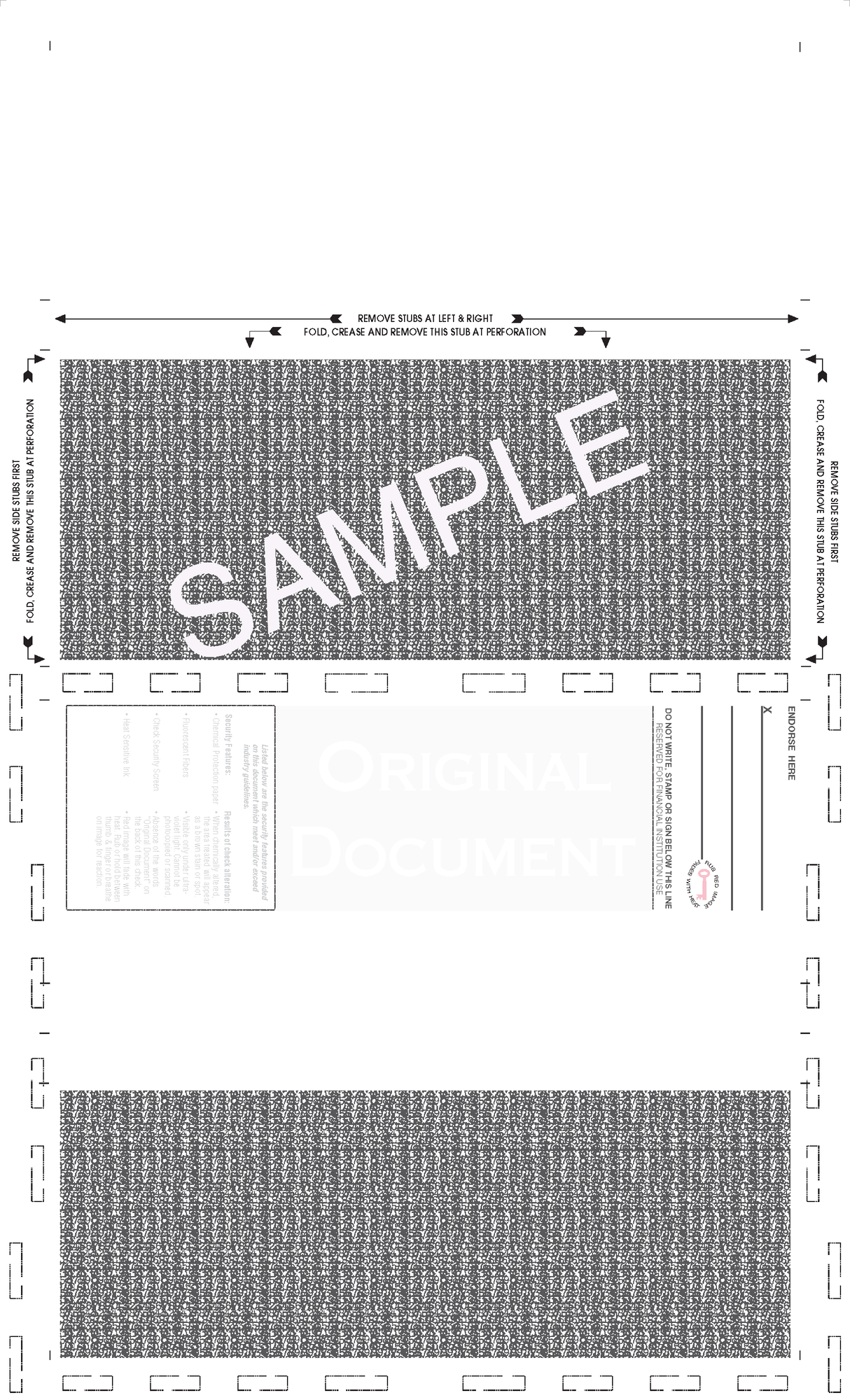 Blank Check with Backer, Two Blockouts and Extra Voucher ZX-Fold Blank Pressure Seal Checks – 8½ × 14