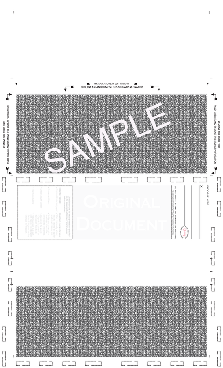 Blank Check with Backer, Two Blockouts and Extra Voucher ZX-Fold Blank Pressure Seal Checks – 8½ × 14